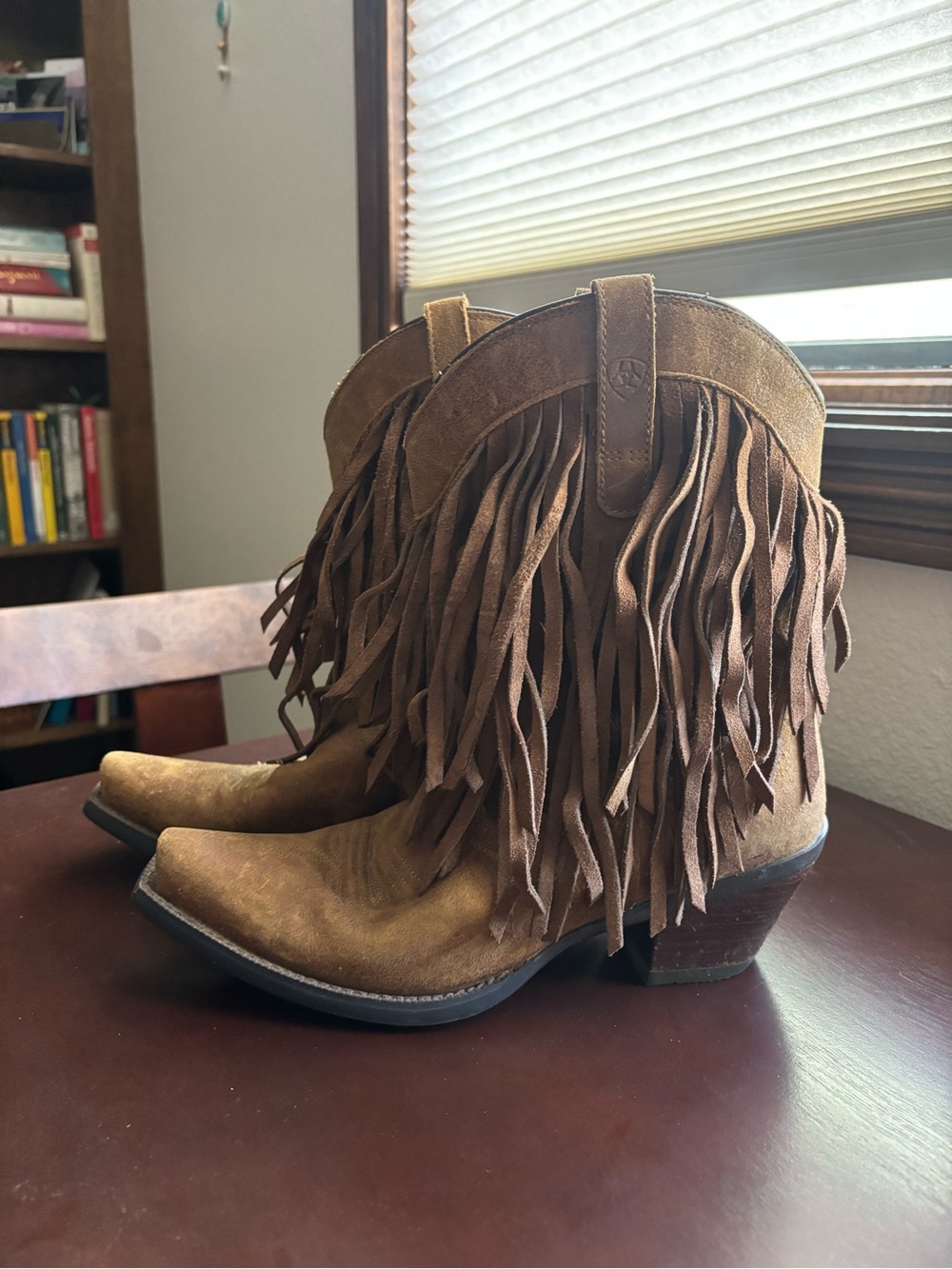 Ariat Brown Suede Fringe Heeled Boots